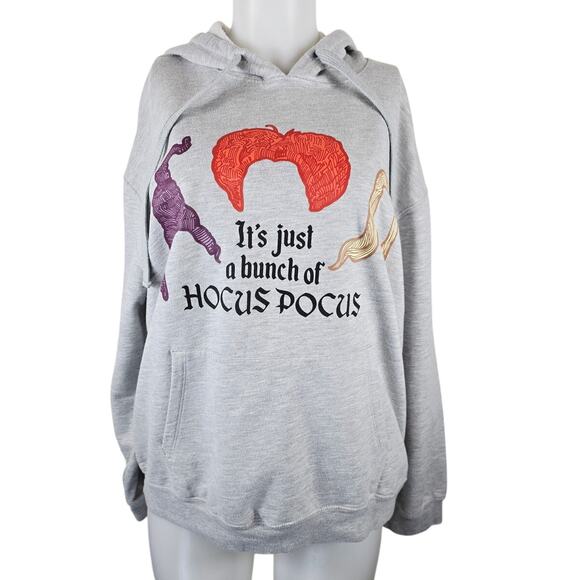 Disney Tops - Disney Hocus Pocus Heathered Gray Hooded Sweatshirt Women's Junior XXL